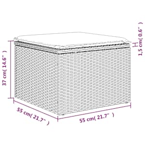Vrtna sedežna garnitura 7-delna z blazinami bež poli ratan - slika 13
