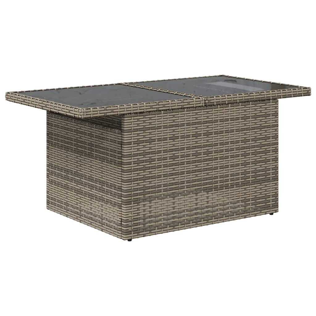 vidaXL 9-delige Loungeset met kussens poly rattan grijs afbeelding