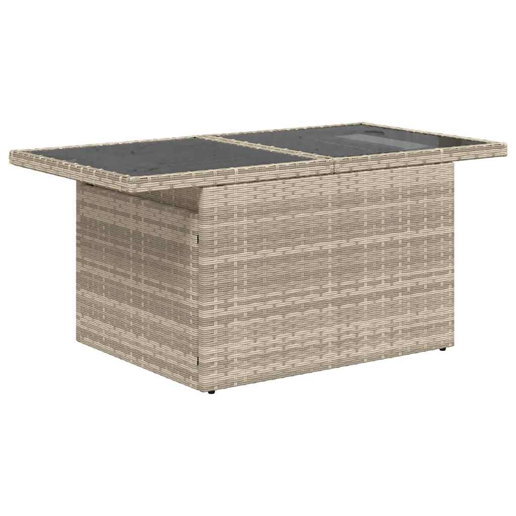 vidaXL 7-delige Loungeset met kussens poly rattan lichtgrijs afbeelding