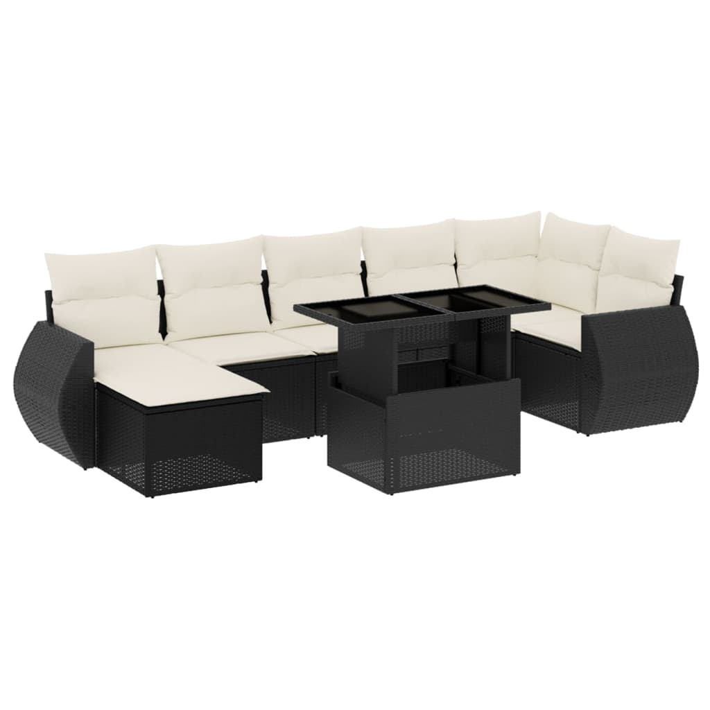 Thumbnail - vidaXL 8-tlg. Garten-Sofagarnitur mit Kissen Schwarz Poly Rattan
