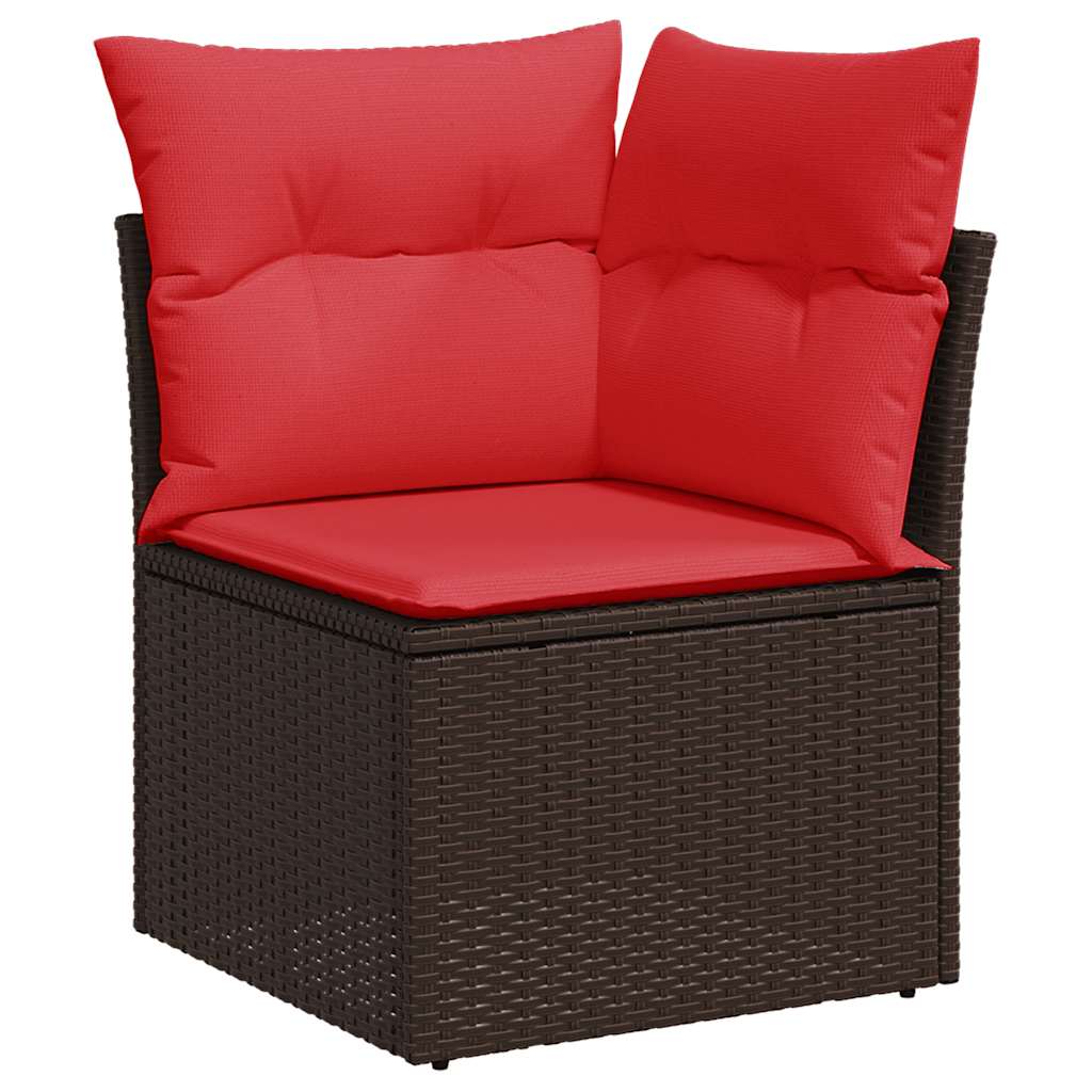 vidaXL 8-teiliges Gartensofa-Set mit Kissen, braun, Polyrattan – Bild 4