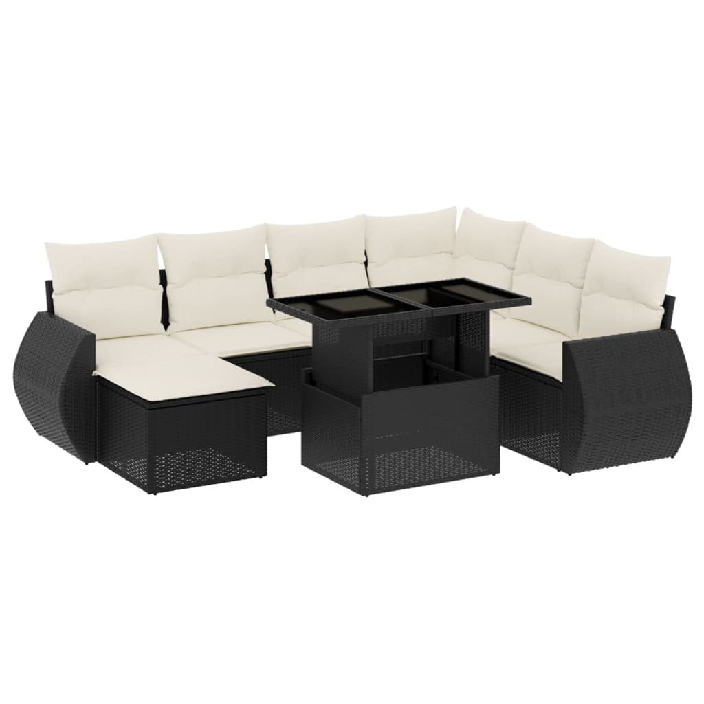 Thumbnail - vidaXL 8-tlg. Garten-Sofagarnitur mit Kissen Schwarz Poly Rattan