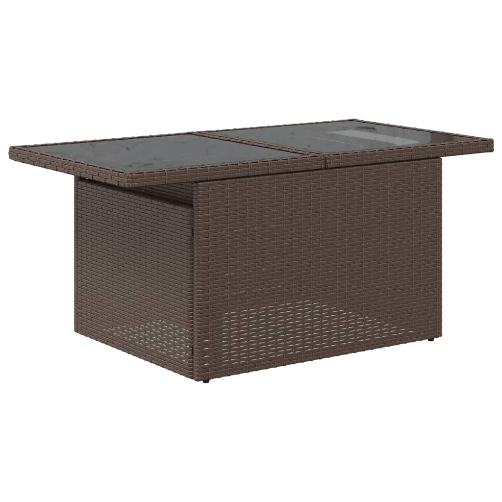 vidaXL 10-delige Loungeset met kussens poly rattan bruin afbeelding