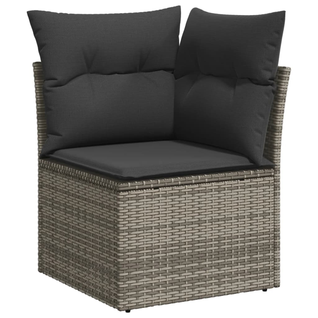 vidaXL 6-delige Loungeset met kussens poly rattan grijs afbeelding
