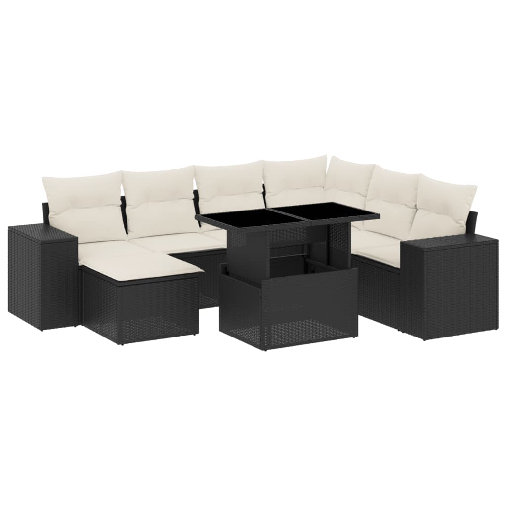 Thumbnail - vidaXL 8-tlg. Garten-Sofagarnitur mit Kissen Schwarz Poly Rattan