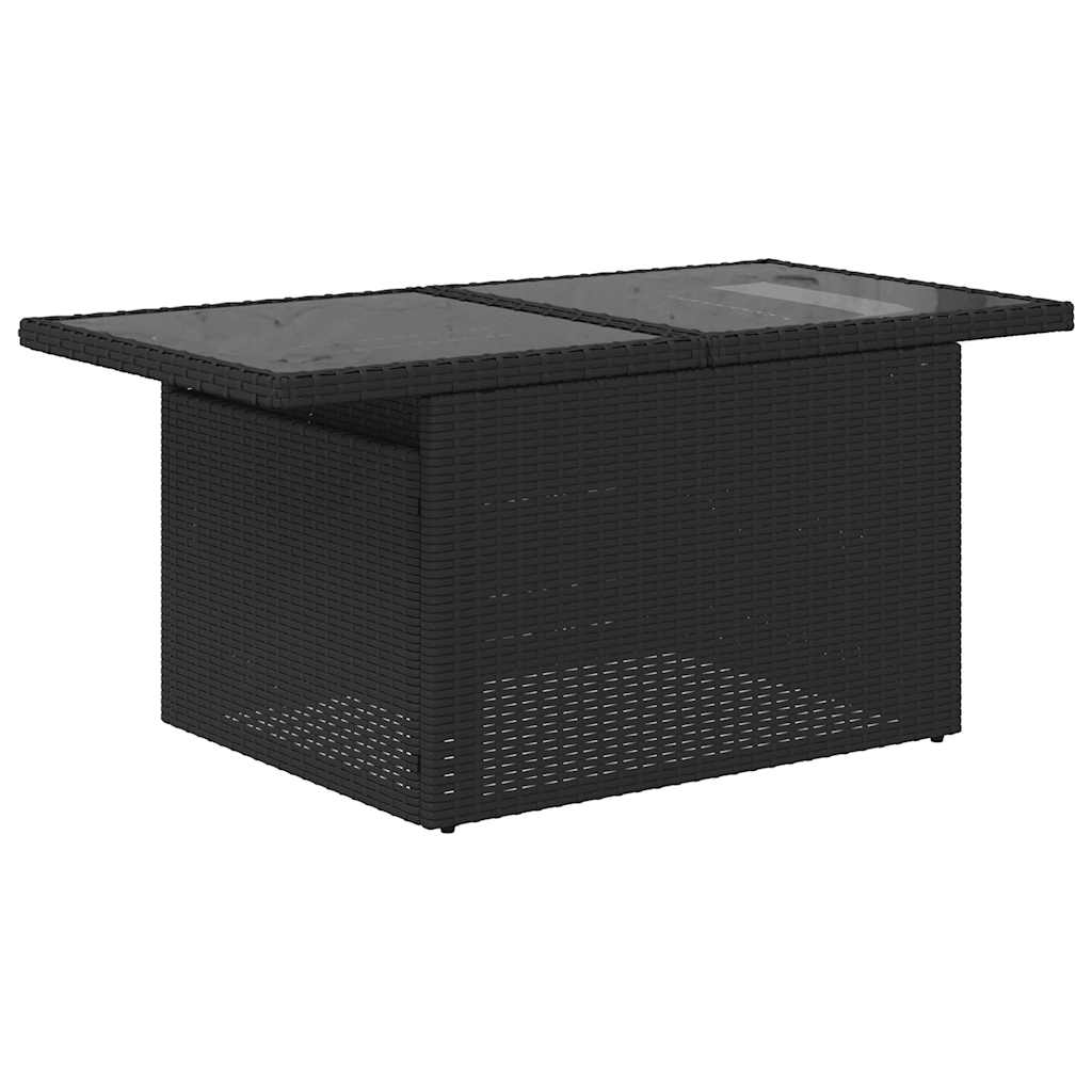 vidaXL 8-delige tuinbankset met kussens, zwart polyrotan