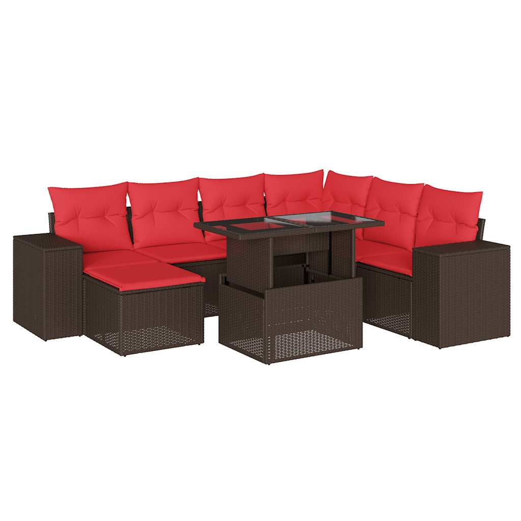 Thumbnail - vidaXL 8-teiliges Gartensofa-Set mit Kissen, braun, Polyrattan