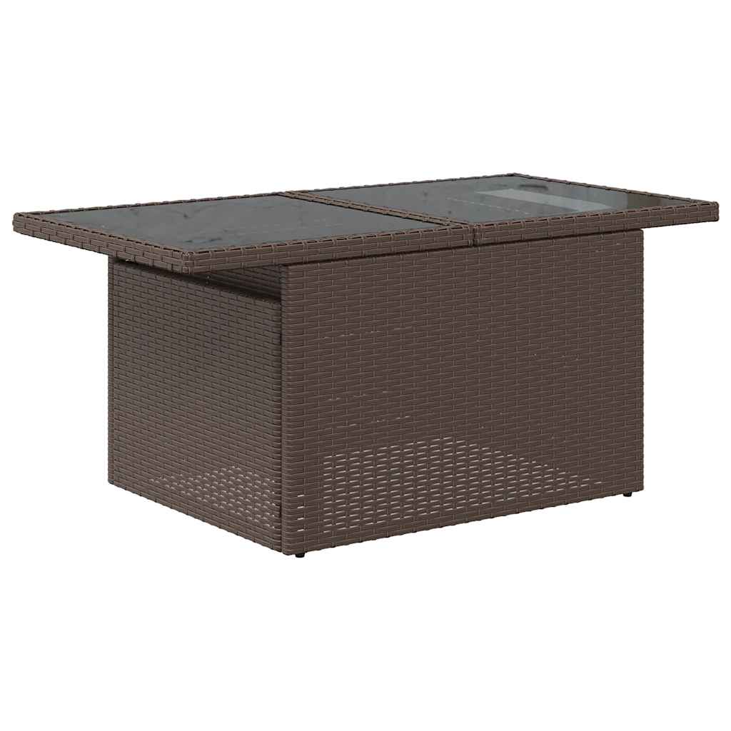 vidaXL 10-delige tuinbankset met kussens, bruin polyrotan