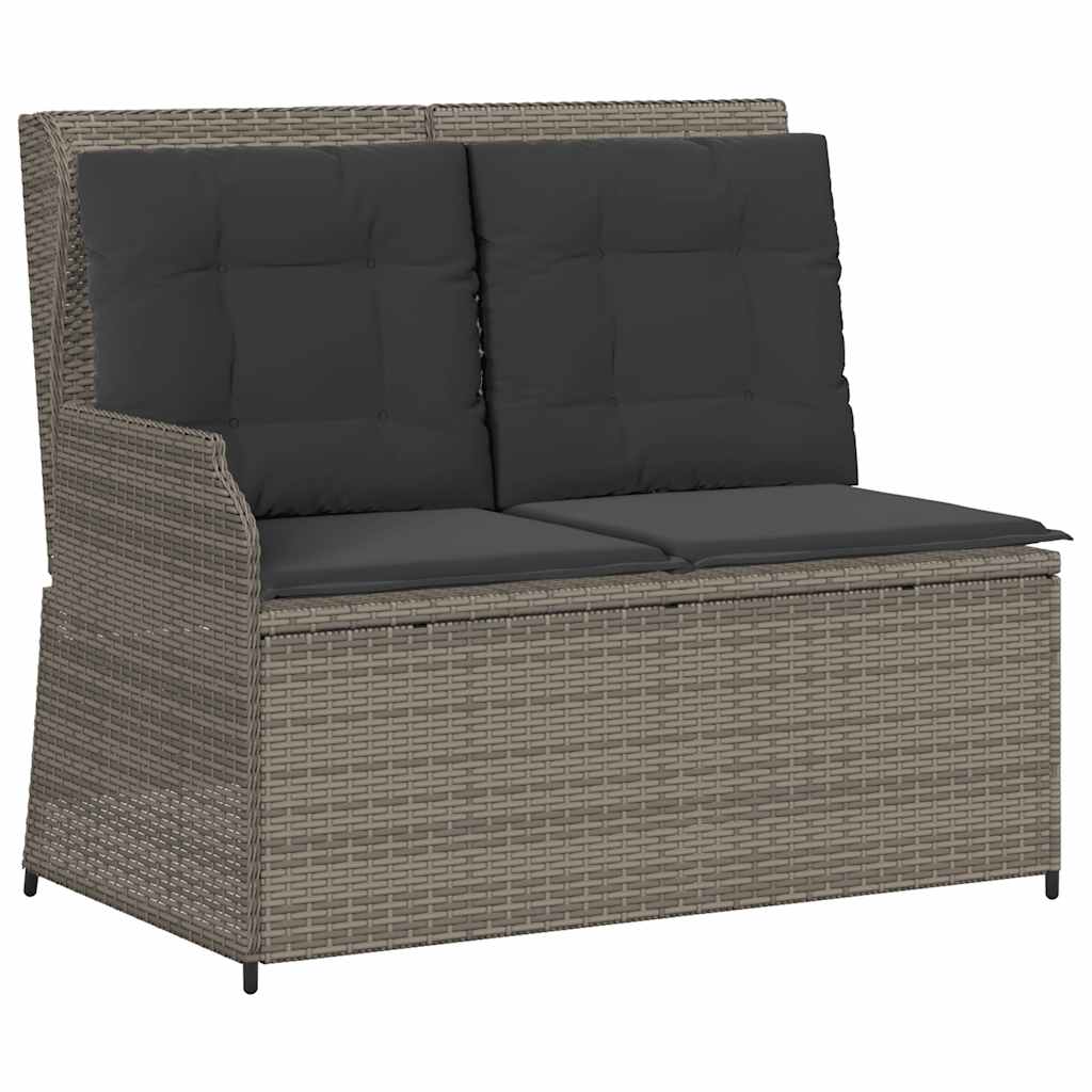 vidaXL 3-delige Loungeset met kussens poly rattan grijs afbeelding