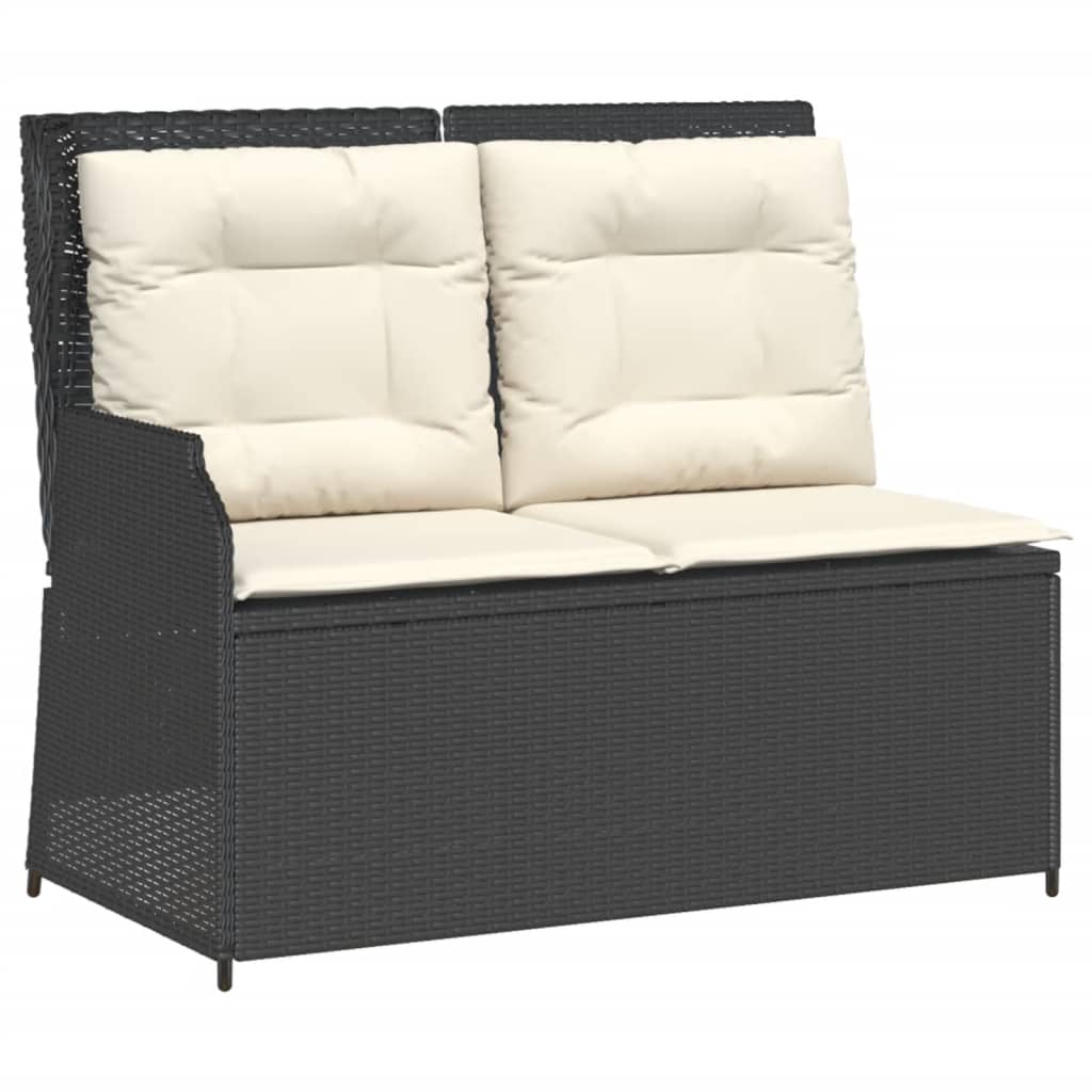 Thumbnail - vidaXL 5-tlg. Garten-Lounge-Set mit Kissen Schwarz Poly Rattan