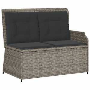 3dílná zahradní sedací souprava s poduškami šedá polyratan - obrázek 4