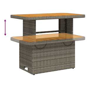 6dílná zahradní sedací souprava s poduškami šedá polyratan - obrázek 9