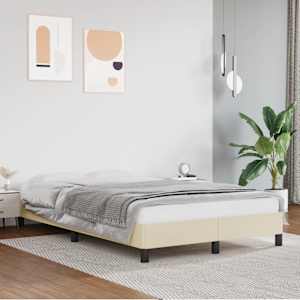 Rám postele bez matrace krémový 120x190 cm umělá kůže - obrázek 1