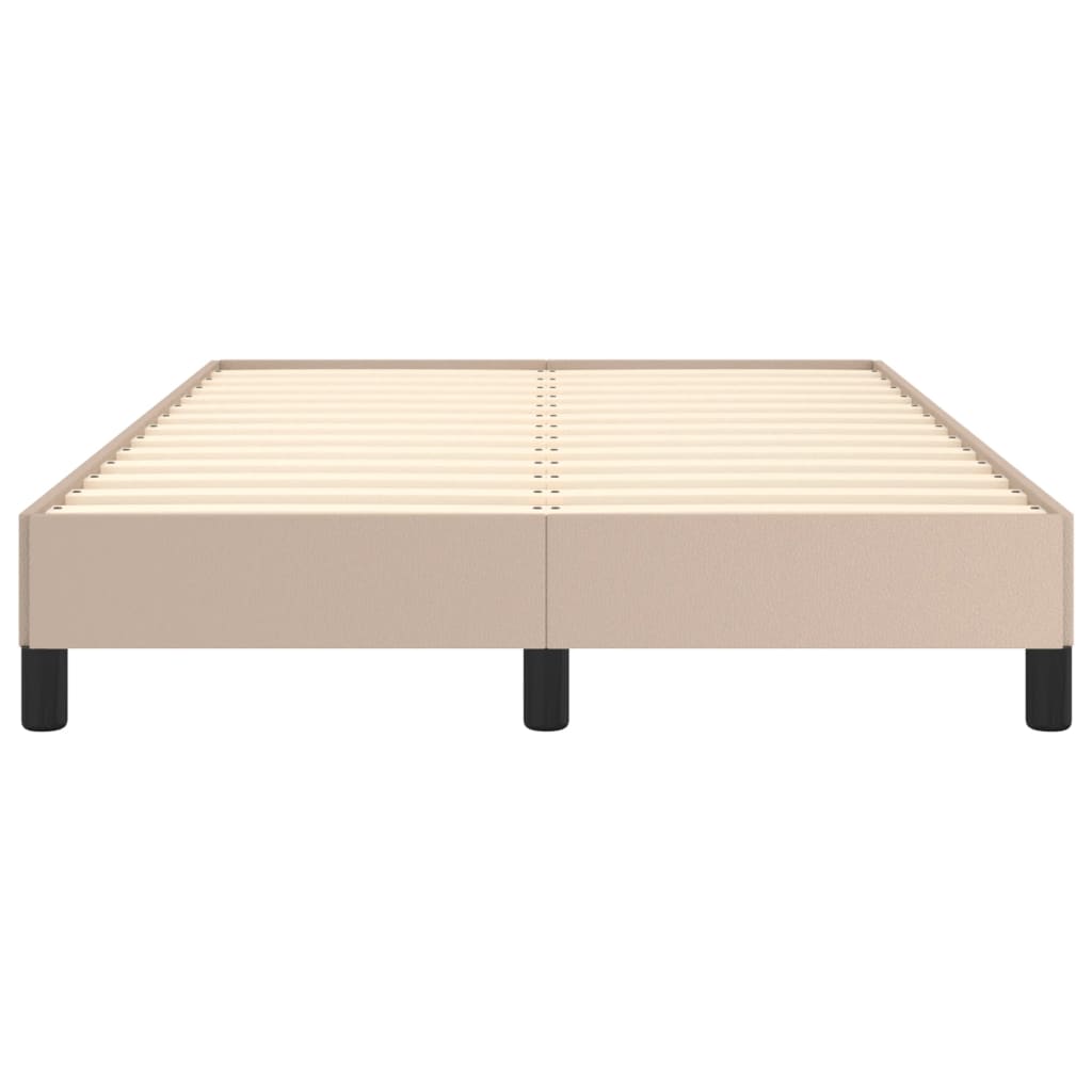 vidaXL Bedframe zonder matras 120x190 cm kunstleer cappuccinokleurig bruin, foto 4