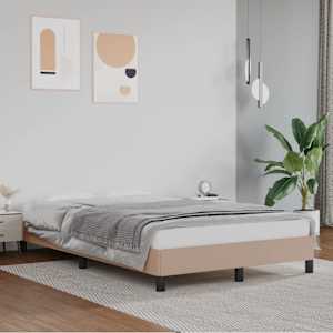 Rám postele bez matrace cappuccino 120x190 cm umělá kůže - obrázek 1