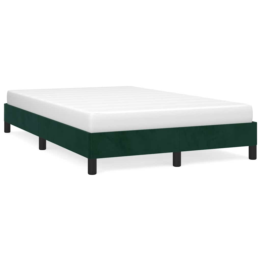 vidaXL Bedframe zonder matras 120x190 cm fluweel donkergroen groen, foto 3
