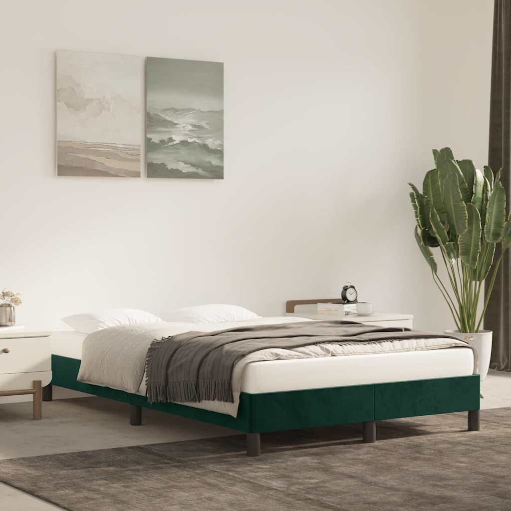 Sengeramme Uden Madras Fløjl Mørkegrøn - 25 cm / 120 x 190 cm