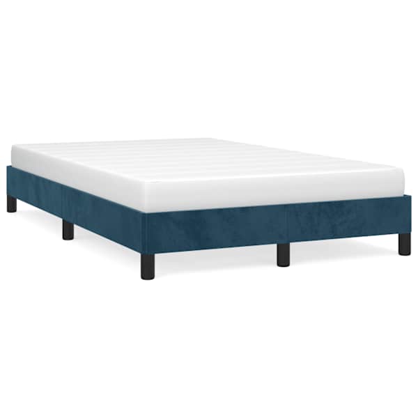 vidaXL voodiraam ilma madratsiga Tumesinine 120x190 cm samet