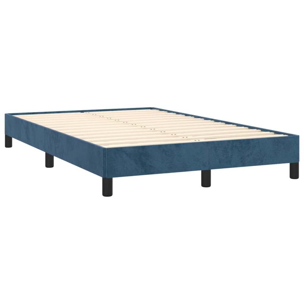 vidaXL Bedframe zonder matras 120x190 cm fluweel donkerblauw afbeelding