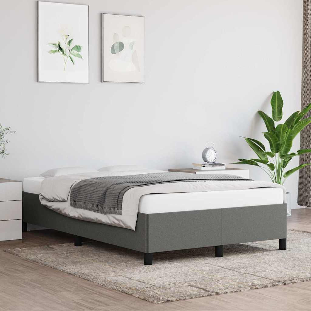 vidaXL sengeramme uden madras 120x190 cm stof enkeltseng Mørkegrå