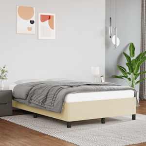 Rám postele bez matrace krémový 120x190 cm umělá kůže - obrázek 1