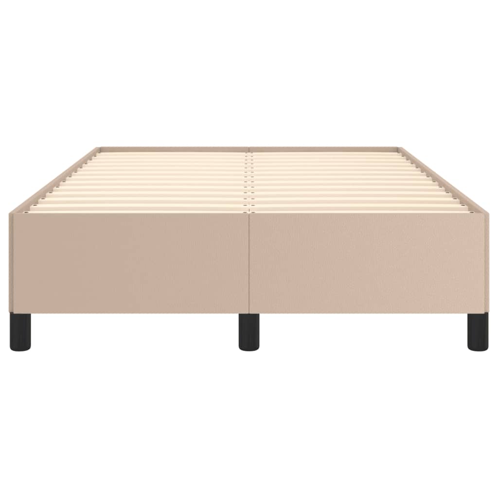 vidaXL Bedframe zonder matras 120x190 cm kunstleer cappuccinokleurig bruin, foto 4