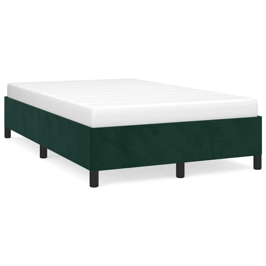vidaXL Bedframe zonder matras 120x190 cm fluweel donkergroen groen, foto 3