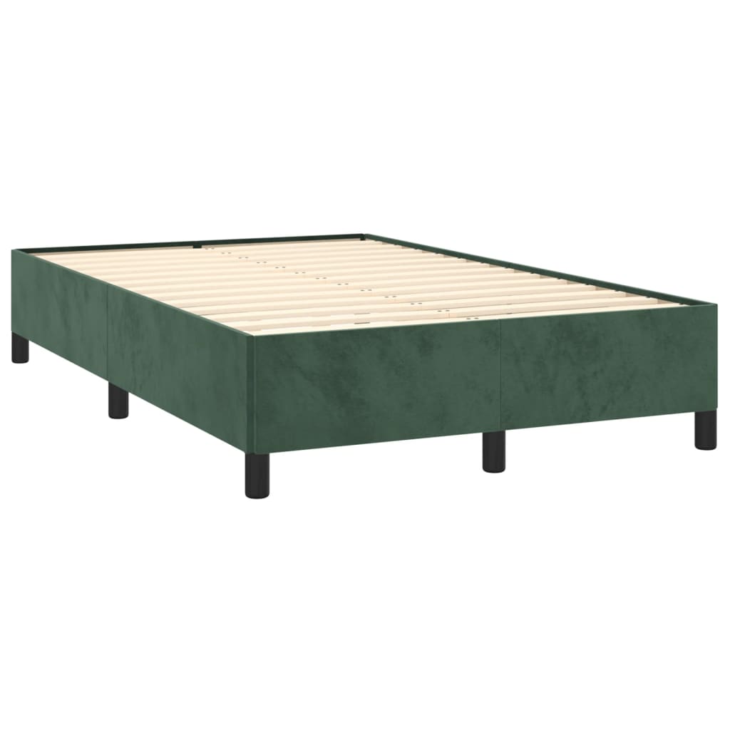 vidaXL Bedframe zonder matras 120x190 cm fluweel donkergroen afbeelding