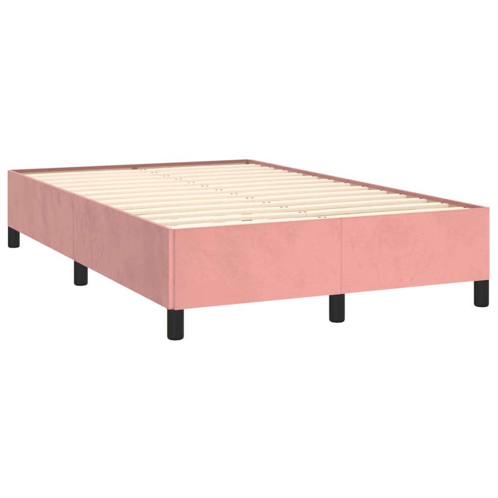 vidaXL Bedframe zonder matras 120x190 cm fluweel roze afbeelding