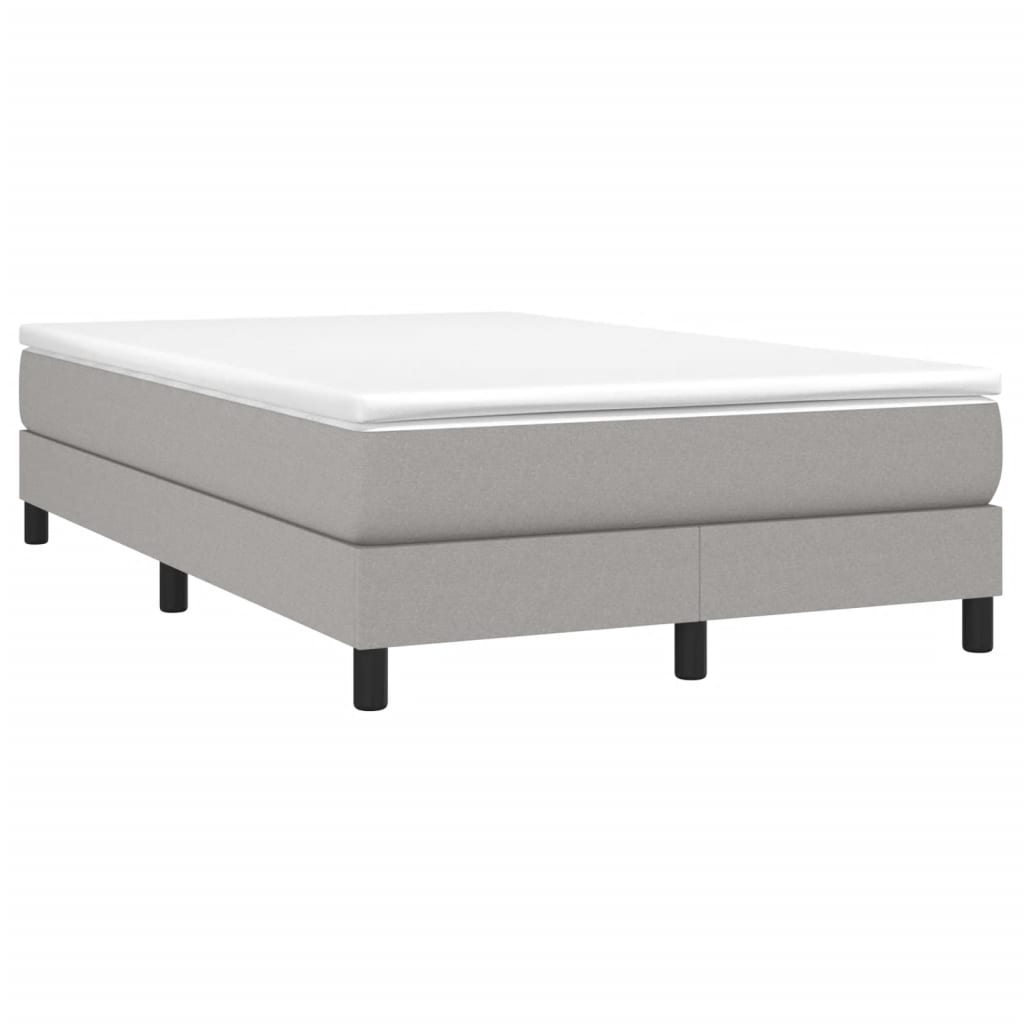 vidaXL Pat box spring cu saltea, gri deschis, 120x190 cm, textil