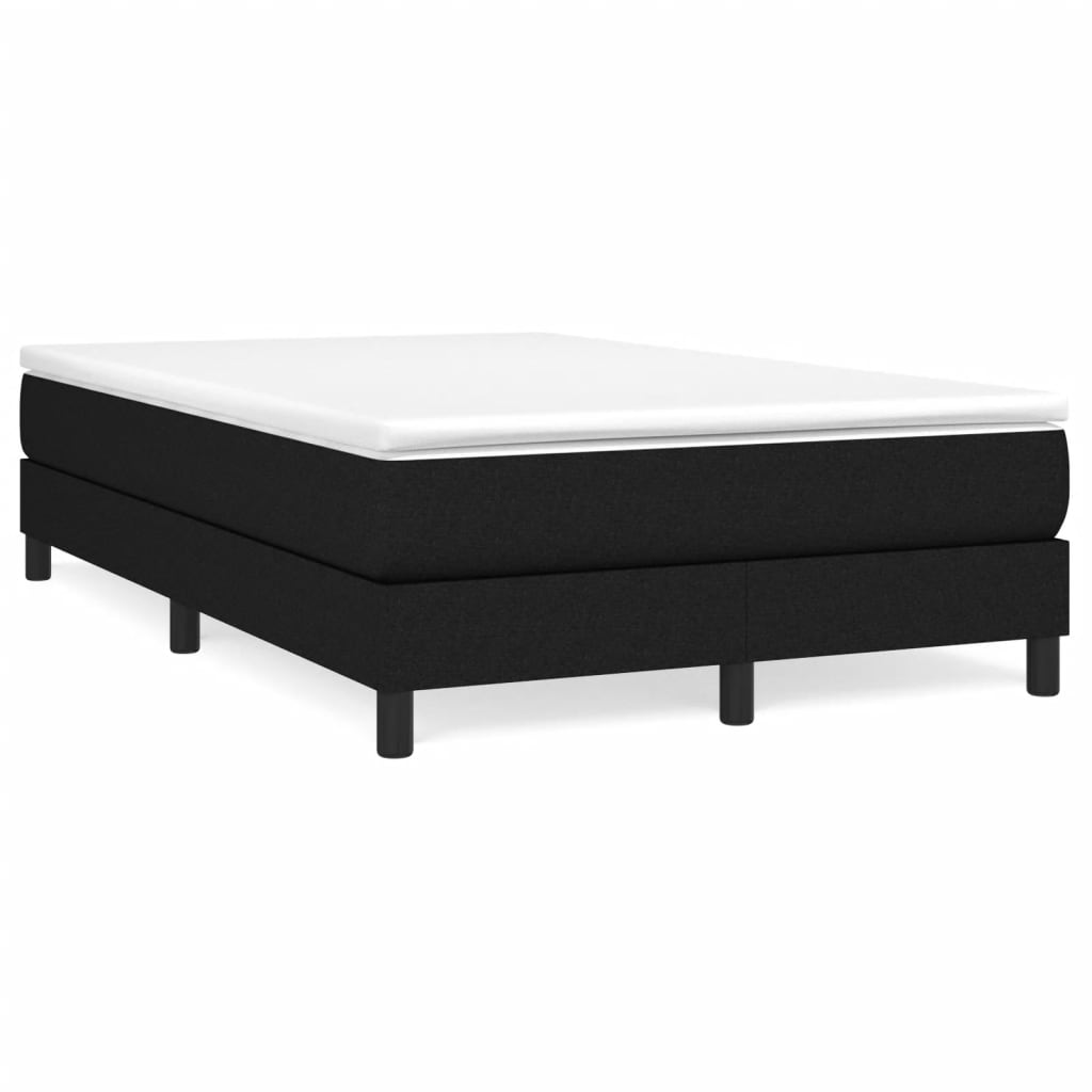 vidaXL Pat box spring cu saltea, negru, 120x190 cm, catifea