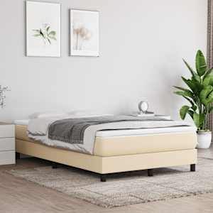 Box spring postel s matrací krémová 120x190 cm textil - obrázek 3