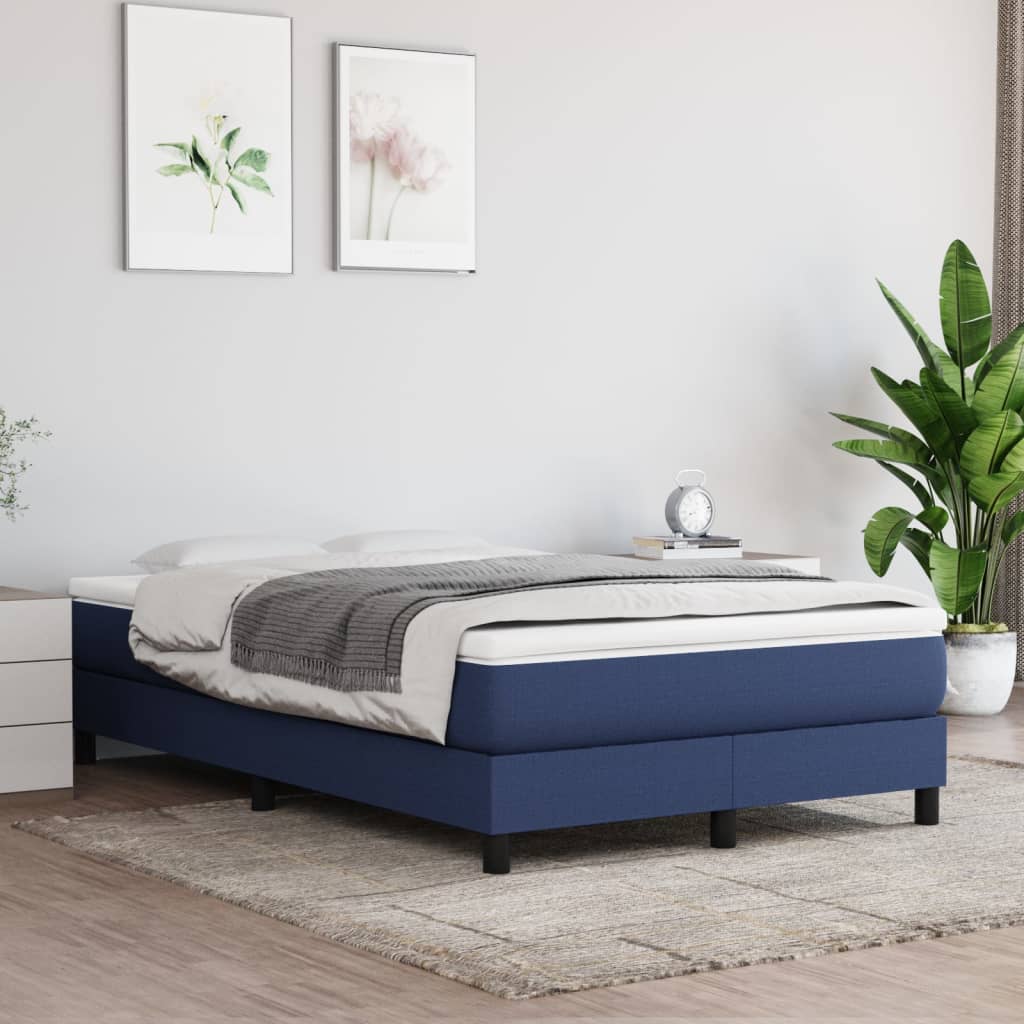 vidaXL Boxspring met matras stof blauw 120x190 cm, foto 2