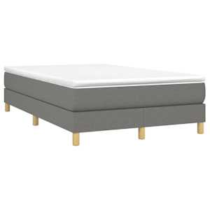 Box spring postel s matrací tmavě šedá 120x190 cm textil - obrázek 2