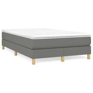 Box spring postel s matrací tmavě šedá 120x190 cm textil - obrázek 1