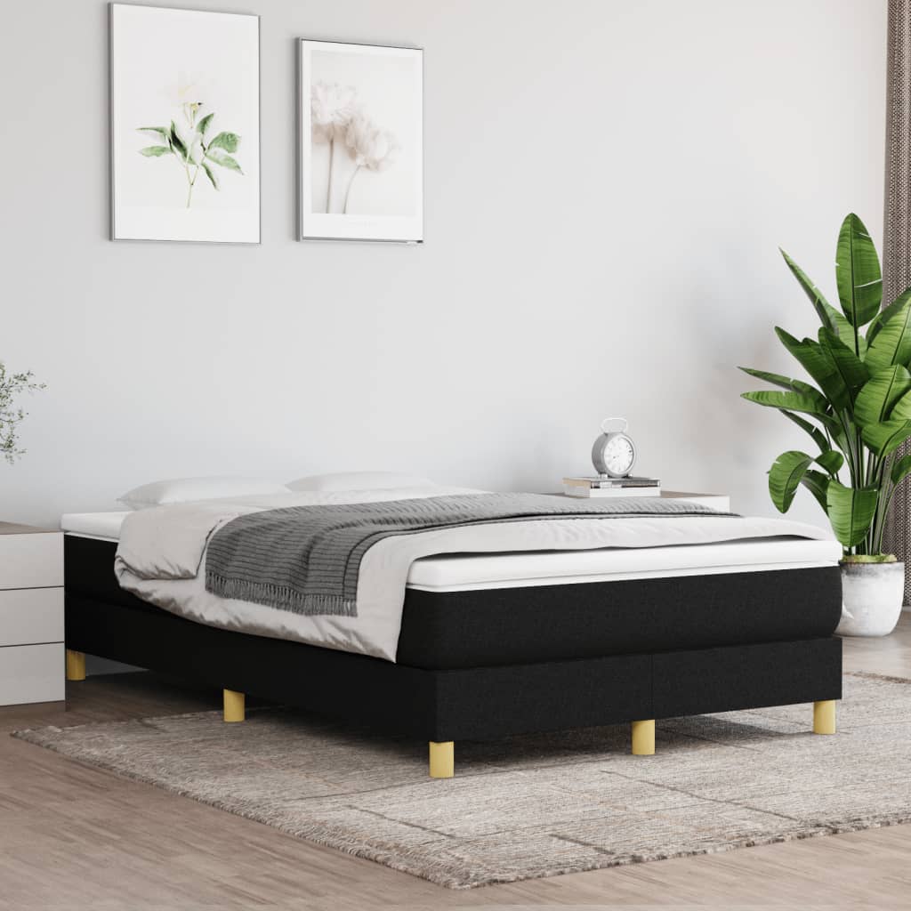 vidaXL Boxspring met matras stof zwart 120x190 cm afbeelding