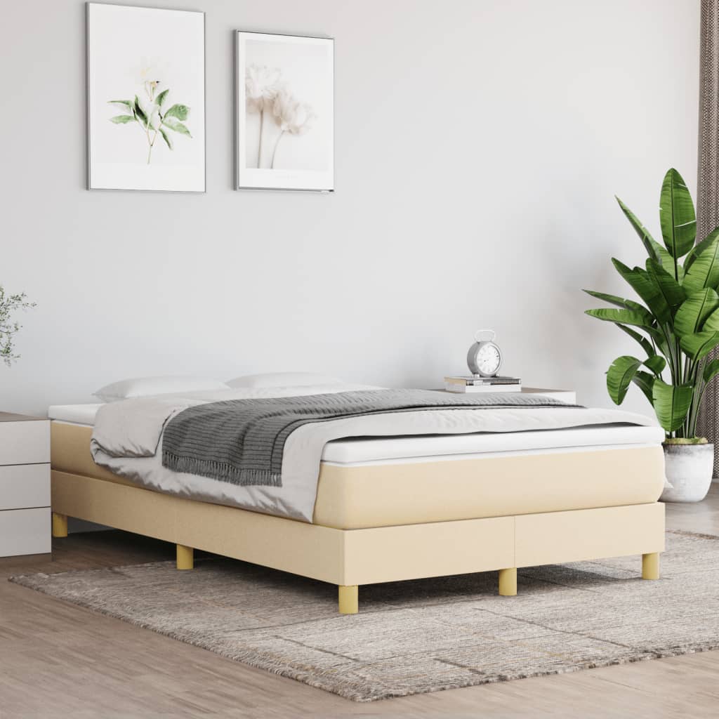 vidaXL Boxspring met matras stof crèmekleurig 120x190 cm, foto 2