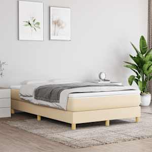 Box spring postel s matrací krémová 120x190 cm textil - obrázek 3