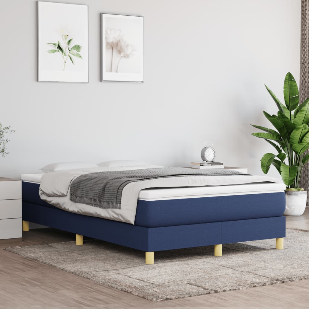 vidaXL Boxspring met matras stof blauw 120x190 cm, foto 2