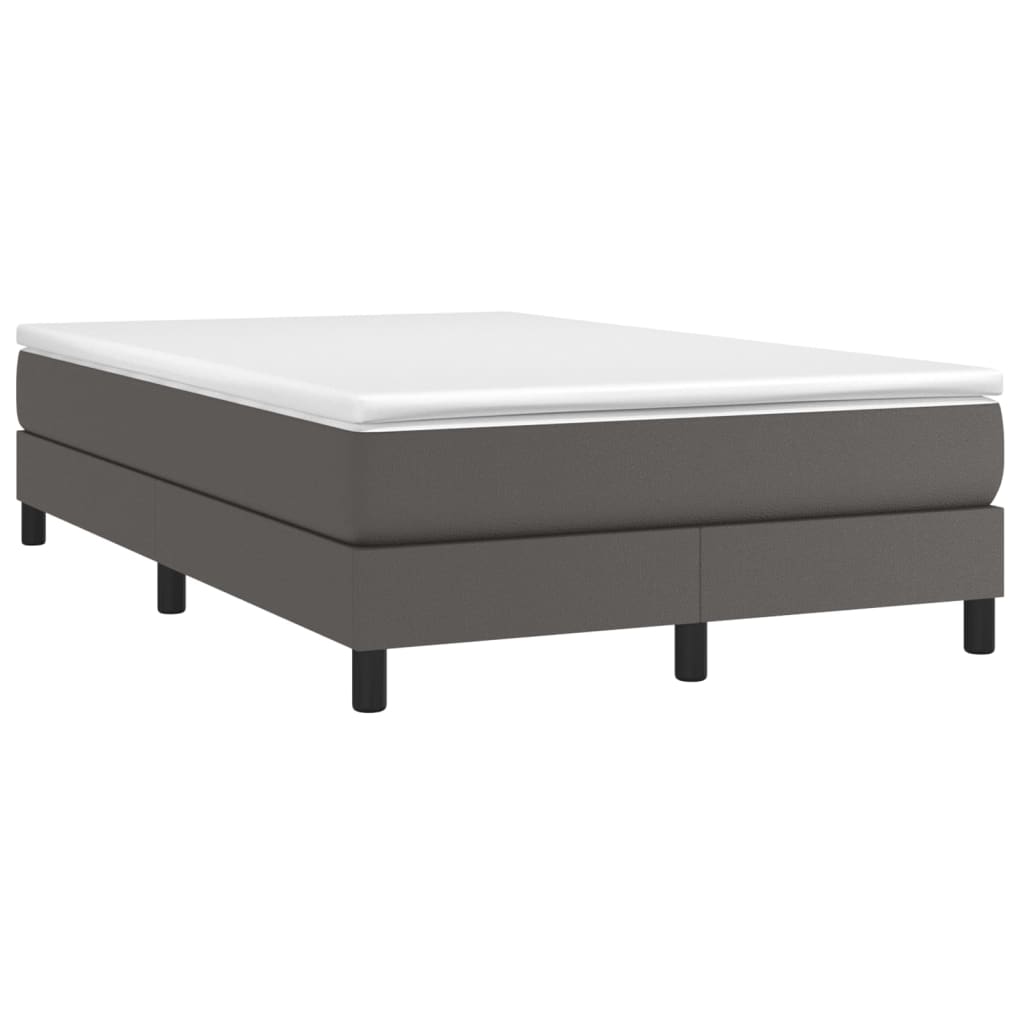 vidaXL Boxspring met matras kunstleer grijs 120x190 cm, foto 3