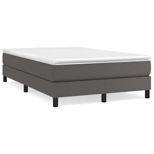 Box spring postel s matrací šedá 120x190 cm umělá kůže - obrázek 1