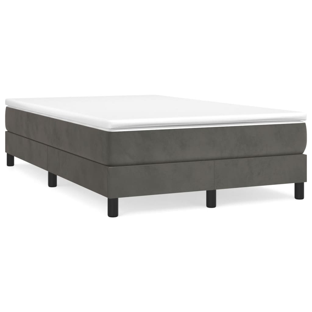 Boxspringbett mit Matratze Dunkelgrau 120×190 cm Samt