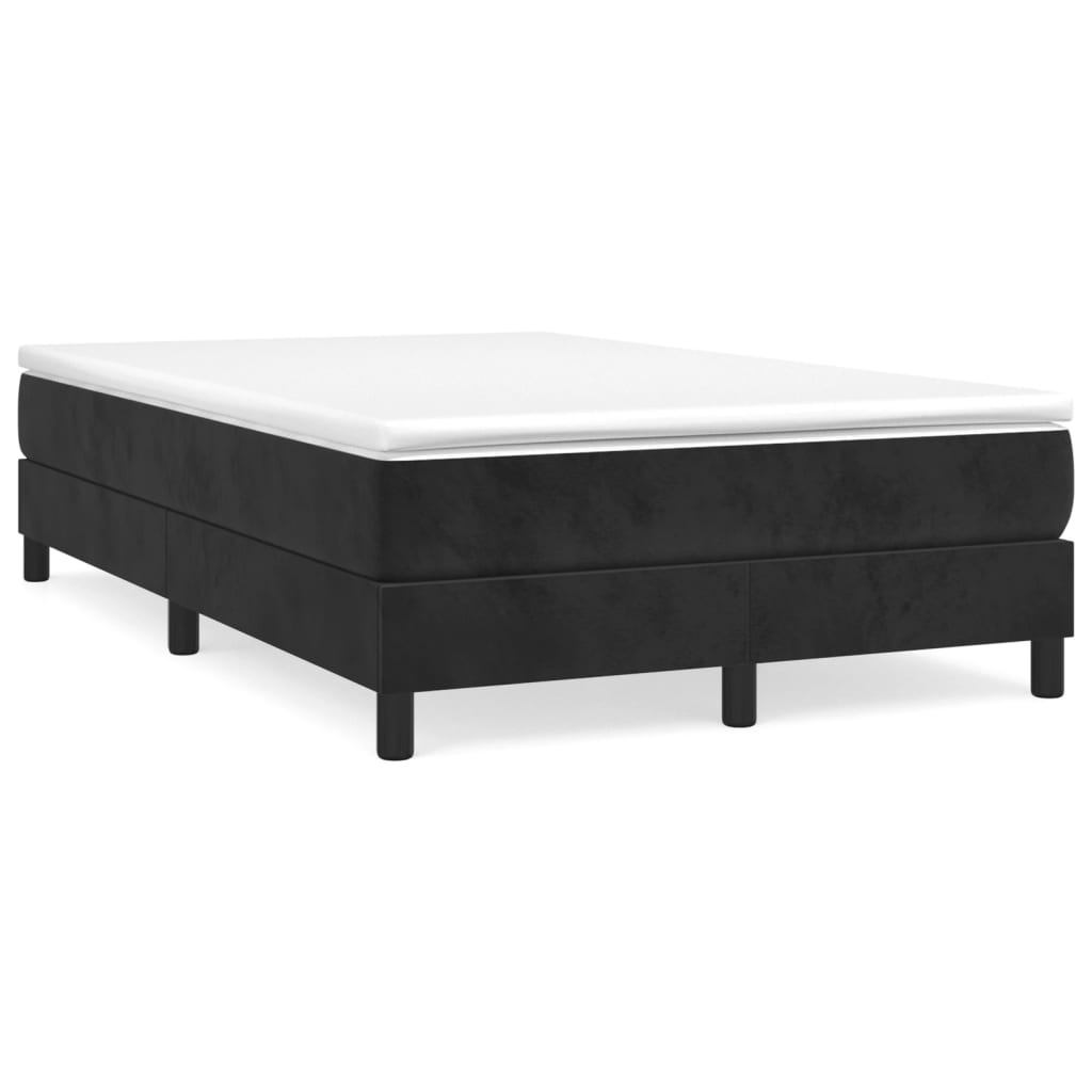 Boxspringbett mit Matratze Schwarz 120×190 cm Samt