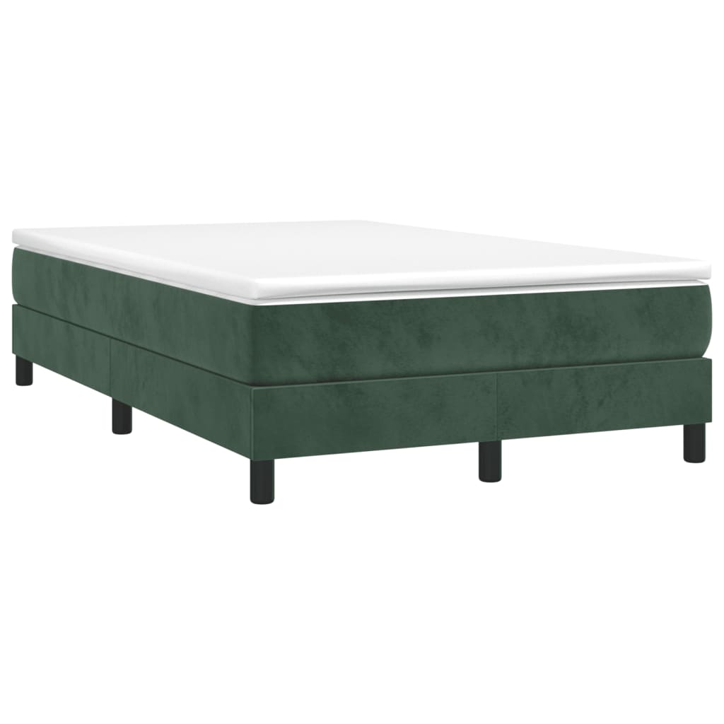 VidaXL Κρεβάτι Boxspring με Στρώμα Σκούρο Πράσινο 120x190εκ. Βελούδινο