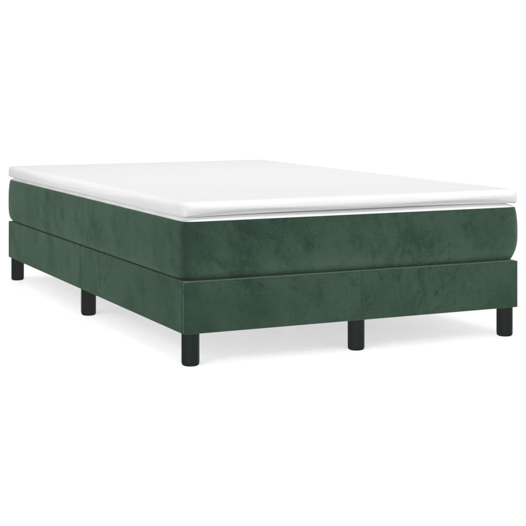 Boxspringbett mit Matratze Dunkelgrün 120×190 cm Samt