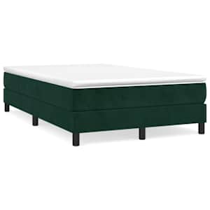 Box spring postelja z vzmetnico temno zelen 120x190 cm žamet