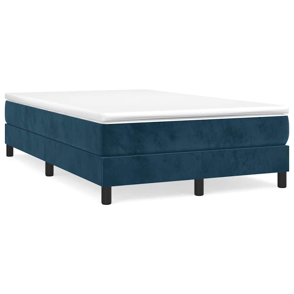 vidaXL Box spring postel s matrací tmavě modrá 120x190 cm samet