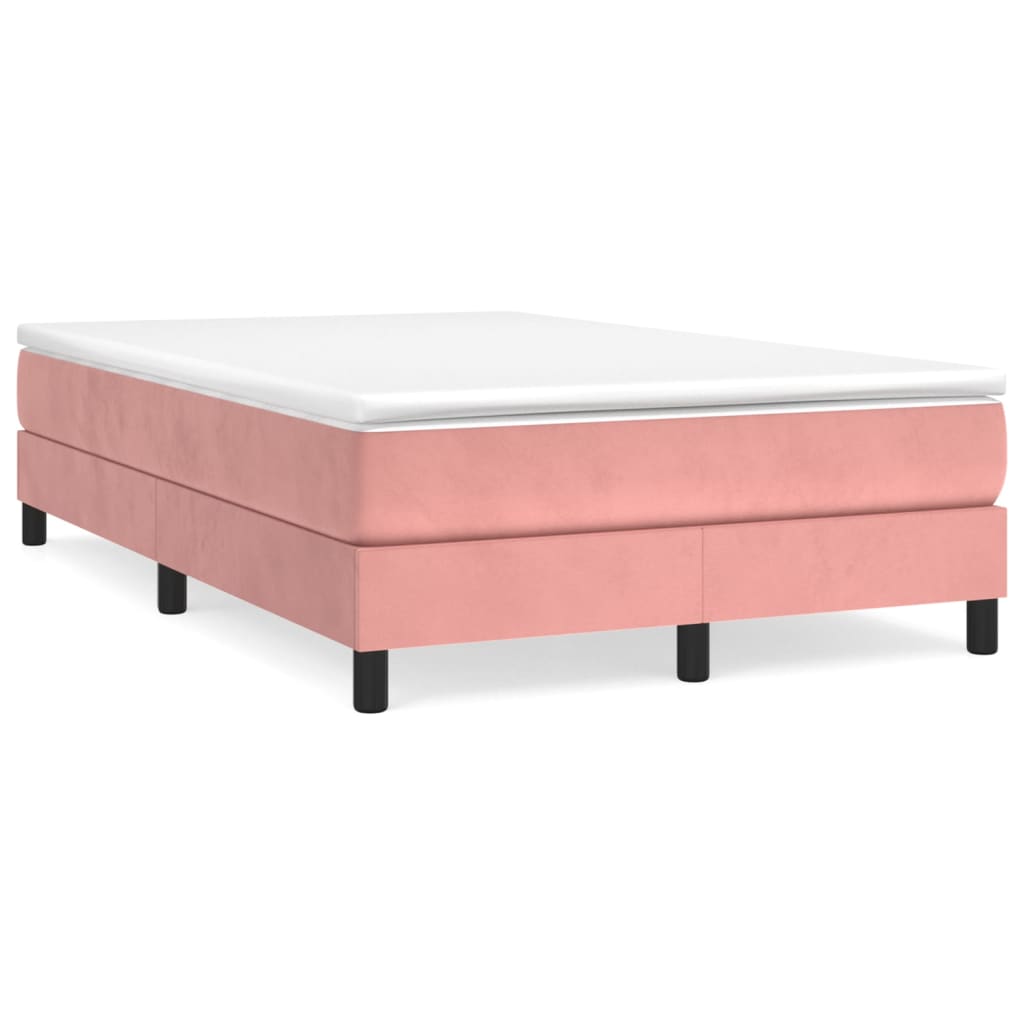Box spring postel s matrací růžová 120x190 cm samet