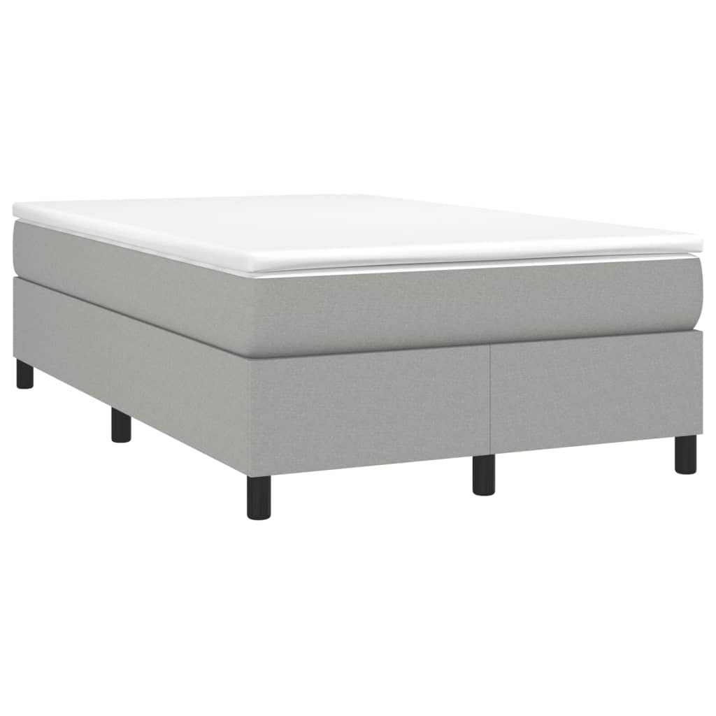 vidaXL Pat box spring cu saltea, gri deschis, 120x190 cm, textil