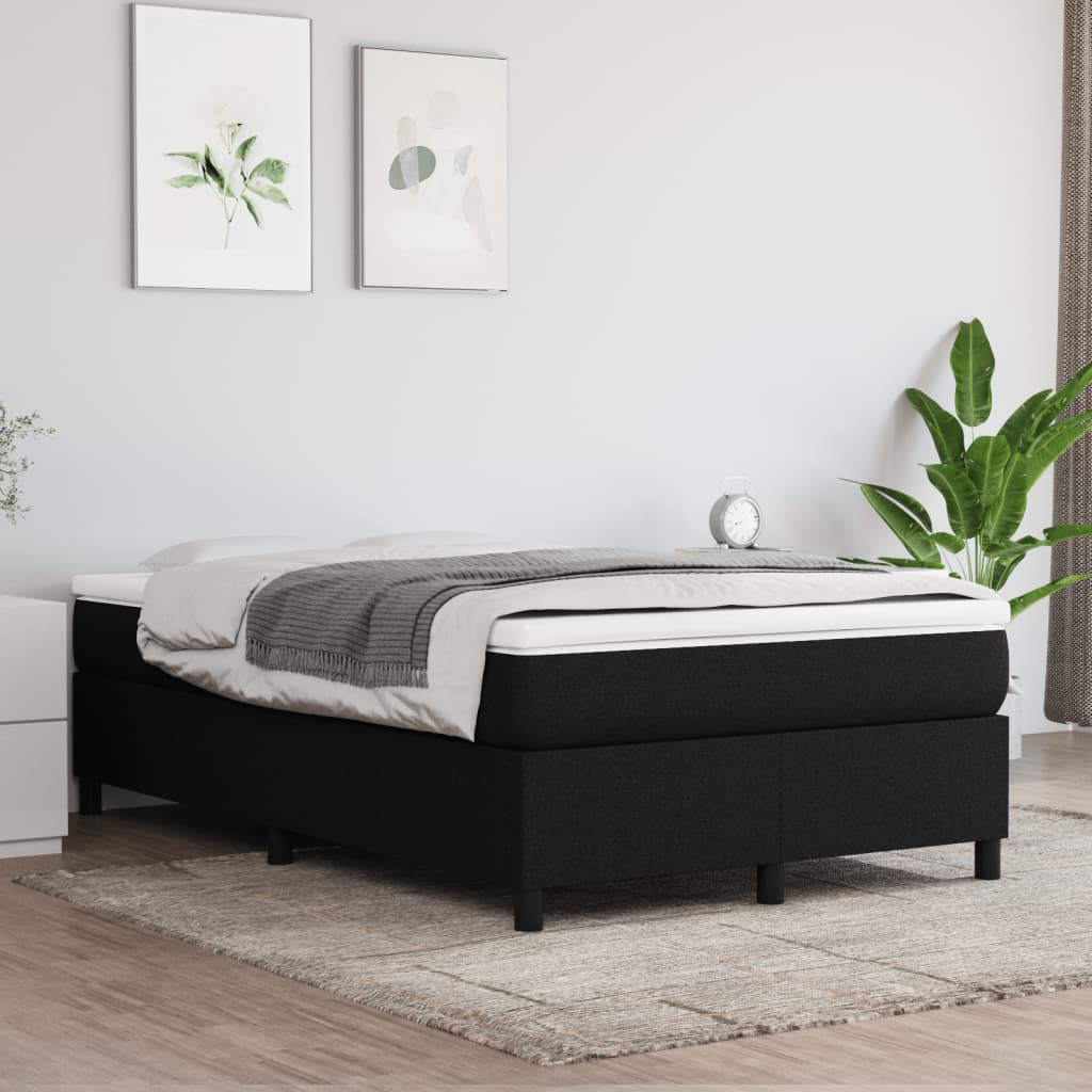 vidaXL Boxspring met matras stof zwart 120x190 cm afbeelding